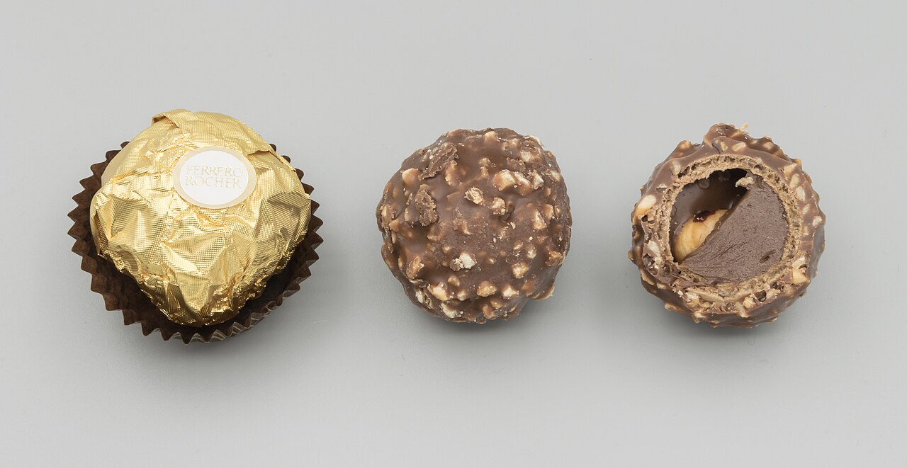 Praliné de avellana y chocolate (tipo gianduja) en repostería