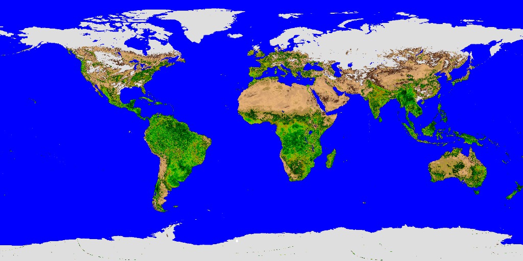 El mapa del índice de vegetación (NDVI) muestra el verde y la actividad fotosintética